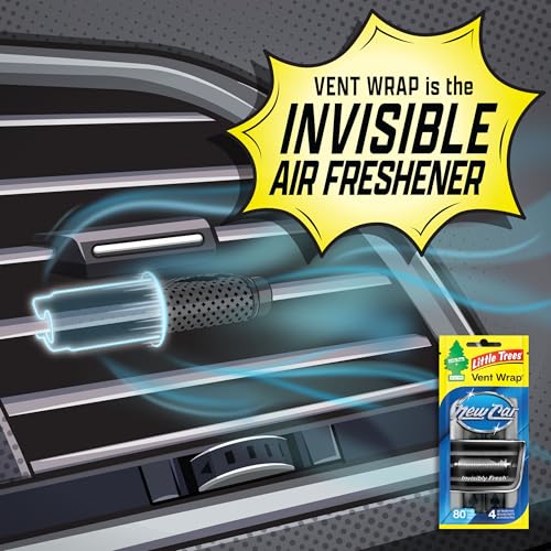 LITTLE TREES Car Air Freshener | Vent Wrap Provides Long Lasting Scent, Invisibly Fresh | 16 Air Fresheners | Black Ice - color: Black Ice, size: 4 Count (Pack of 1)