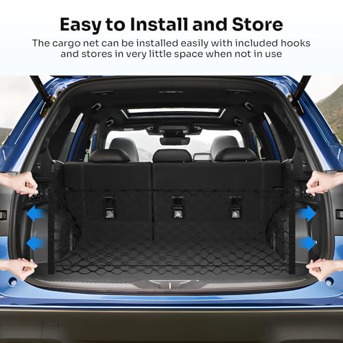 Canvcle Trunk Cargo Net for 2019-2024 Forester Accessories Envelope Style Mesh Trunk Net Organizer and Storage Stretchable Adjustable Elastic Nylon Rear Cargo Netting with Hooks - style: for Forester