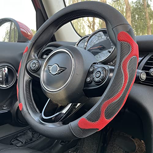 PINCTROT Comfy Grip Steering Wheel Cover, Anti-Slip Design, Universal 14.5-15 Inch(Silicone Red) - color: 2.Red, size: Medium(Standard) Size[14 1/2''-15'']
