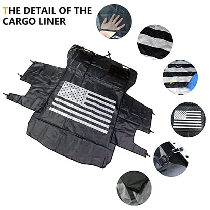 Pet Dog Cargo Liner Trunk Mat for 2007-2025 Jeep Wrangler JK JL 4 Door Unlimited Sahara Rubicon Rear Trunk Floor Mat Cargo Liner Dogs Seat Cover, All Weather Waterproof, America Flag - color: US Flag