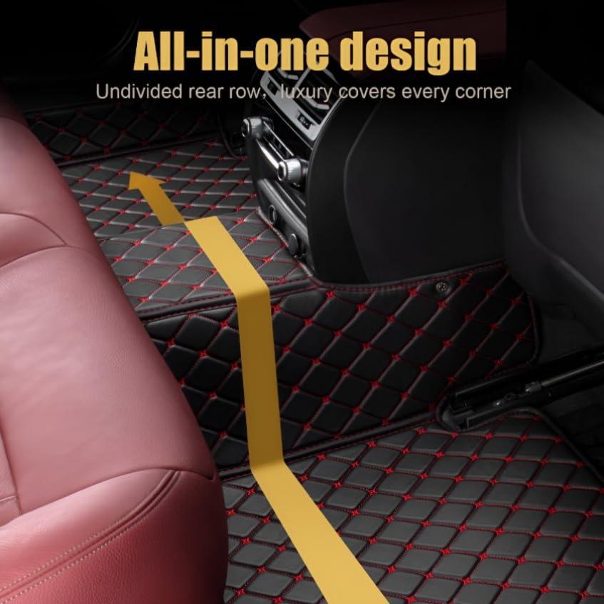Add Personal Touch to Your Vehicle with IMEISH Customizable Logo Text Car Mats for 99% of vehiclesPads Protection Non-Slip Leather Floor Liners (Beige) - color: Beige