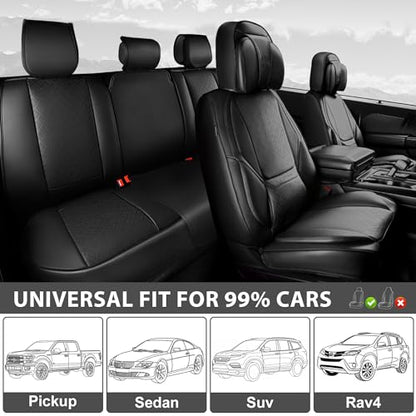 CAR PASS Ventilation Cooling Seat Cover,Luxury Nappa Leather 5 Seat Cover with Vibrate Massage 12V, Lumbar Support, Seat Covers for SUVs,Pickups,Trucks,Vehicles (Solid Black) - color: Black Cooling