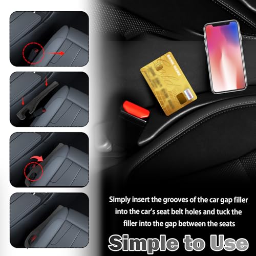 2PCS Car Seat Gap Filler,Tender Car Seat Side Gap Filler for Filling Gaps & Keeping Keys/Small Items from Falling Out,Resilient Vehicle Accessories Cars Gaps Fillers for Vehicle