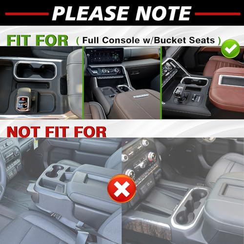 Center Console Cup Holder Inserts Compatible with 2022-2025 2026 Chevy Silverado & GMC Sierra Accessories Middle Console Drink Holder TPE Organizer Non-Slip Drink Stopper(Bucket Seat Only)