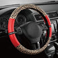 Road Comforts Leopard Steering Wheel Cover for Women, Cute Anti-Slip Microfiber Leather, Universal Fit 14.5-15 Inch Round Steering Wheel - Red - color: Round Red