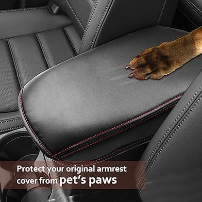 SKTU for 2017-2024 2025 Mazd a CX-5 Center Console Cover 2025 CX5 Central Console Armrest Pad 2024 2025 C-X5 Seat Box Cover 2025 CX5 Center Console Soft Cushion (Red) - color: 2017-2025 CX-5 Red