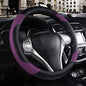 Leather Car Steering Wheel Cover, Non-Slip Car Wheel Cover Protector Breathable Microfiber Leather Universal Fit for Most Cars (Purple-2) - color: Purple-2
