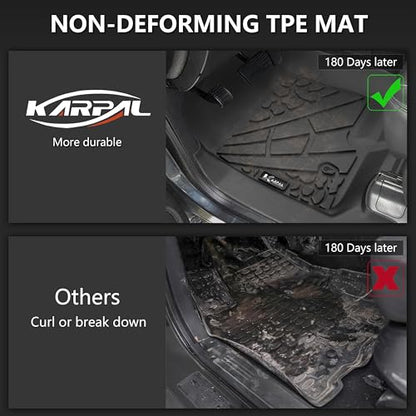 KARPAL Floor Mats for 2007-2014 Chevy Tahoe/Suburban/GMC Yukon/Yukon XL/Denali (No Hybrid Models), All-Weather TPE Custom Fit Floor Liners Car Accessories - style: 2007-2014 | For Chevy Tahoe| 1st & 2nd Row