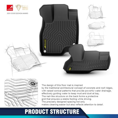 PIT66 Floor Mats Cargo Liners Compatible with 1999-2006 Chevy Silverado/Sierra GMC 1500 | Crew Cab (Heavy Duty) TPE Truck Accessories Cargo Liners All Weather Protection - size: Fit Silverado/Sierra 1500 Crew 99-06 | 3PCS