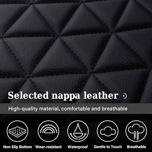 Coverado Ram Seat Covers Full Set, Waterproof Ram 1500 Seat Cover Compatible with 2002-2026 Dodge RAM 1500 2500 3500 Crew Quad Cab with Curved Bench, Black - color: Black (curved back), size: FullSet (Curved Back)