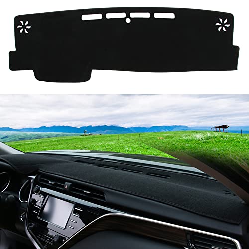 Dashboard Cover Dash Cover Mat Pad Carpet Custom Fit for Toyota Camry 2018 2019 2020 2021 2022 2023 2024(Without HUD) Accessories Anti-Skid Center Console Protector Cover Mat(Black Edge) - color: Black Edge, size: For Toyota Camry 2018-2024(Without HUD)