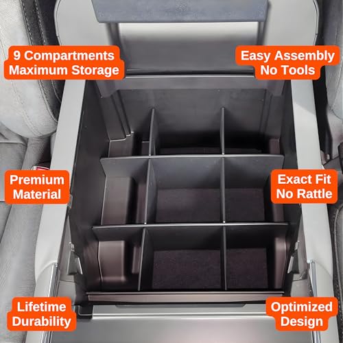 Center Console Organizer for Ford F150 (select 2024-2026 models) (full console w/bucket seats ONLY) - Made in USA - SLX197