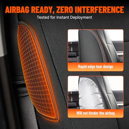 Pigenius Neoprene Seat Covers for Ford F-150 Lightning (2022-2026), F-150/Tremor (2015-2026), F-250/F-350 Super Duty (2017-2026) Crew Cab Bench Seat - Waterproof UV Resistant Full Set Front Rear