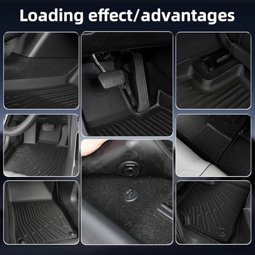 Custom Floor Mats & Cargo Liner for 2025 Toyota RAV4 PHEV (Plug-in Hybrid), All-Weather TPE Liners with Backrest Mats, 3D Laser Scanned for 2025 RAV4 New Generation, Black - size: For 2025 Rav4 PHEV 4Pcs