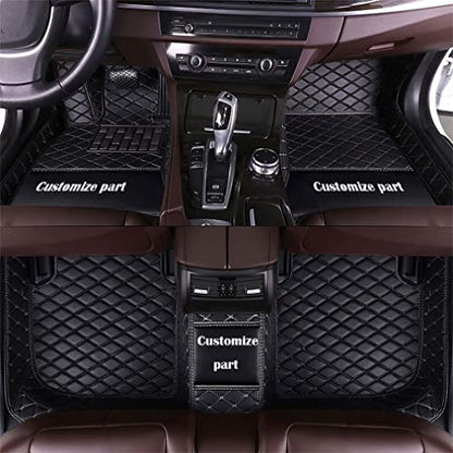 MELKEN Custom Fit Leather Car Floor Mats for 95% of Cars Full Coverage Floor Liners Car Mats (Black) - color: Black