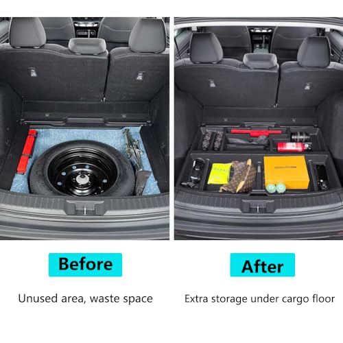 2023-2026 Honda CR-V Trunk Organizer, SUV Insert Cargo Rear Hatch Storage Box fits CRV EX LX EX-L Turbo Sport Under Cargo Floor Storage Bins - size: For CR-V 2023-2026