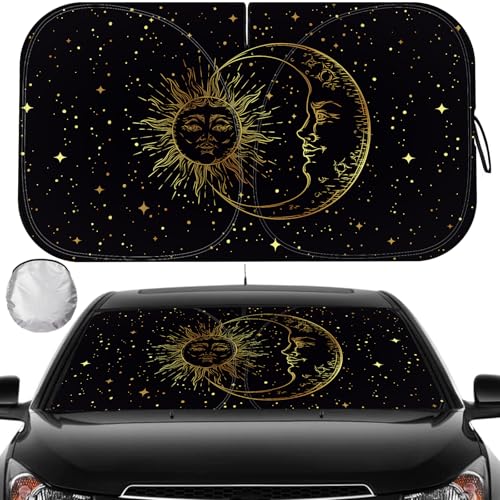 Windshield Sun Shade - Car Sun Shade Windshield, Reflector Sunshade Offers Ultimate Protection for Car Interior (57x31.5 inches) - color: Golden