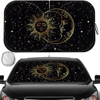 Windshield Sun Shade - Car Sun Shade Windshield, Reflector Sunshade Offers Ultimate Protection for Car Interior (57x31.5 inches) - color: Golden