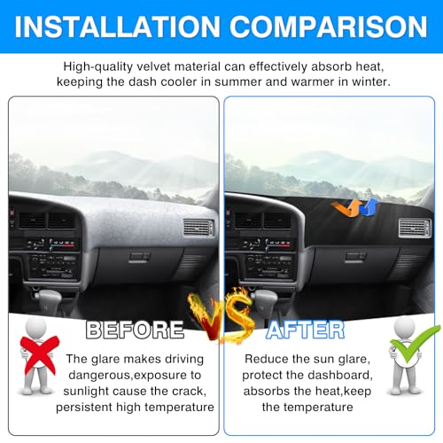 Autorder Dashboard Cover Mat for 1990-1995 Toyota 4Runner Pickup Truck Accessories Dash Cover Upgrade Velvet Dash Mat Sunshade Glare UV Rays Protector - size: 1990-1995 Toyota 4Runner