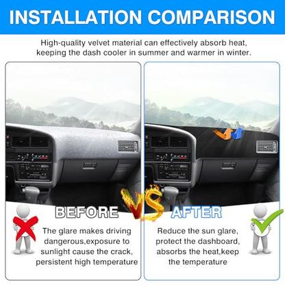 Autorder Dashboard Cover Mat for 1990-1995 Toyota 4Runner Pickup Truck Accessories Dash Cover Upgrade Velvet Dash Mat Sunshade Glare UV Rays Protector - size: 1990-1995 Toyota 4Runner