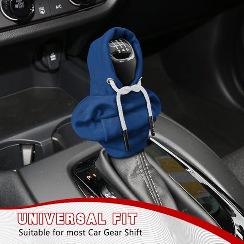 Gear Shift Hoodie, Shifter Hoodie, Funny Car Gear Shift Protector Cover, Automotive Interior Cute Gadgets Fashionable Mini Sweater Shifter Stick Knob Cover Universal for Most Vehicles (Blue) - color: Blue