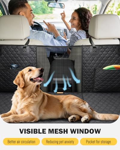 Dog Seat Cover for Back Seat, PU Dog Car Seat Cover Holds 420 lbs, Material Waterproof, Anti Scratch, Easy to Use and Clean, Hard Bottom Back Seat Extender for Dogs, Comfortable Car, SUV, Truck - size: Standard - PU