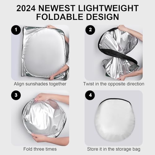 Windshield Sun Shade - Car Sun Shade Windshield, Reflector Sunshade Offers Ultimate Protection for Car Interior - color: Ash grey (63x34 inch)