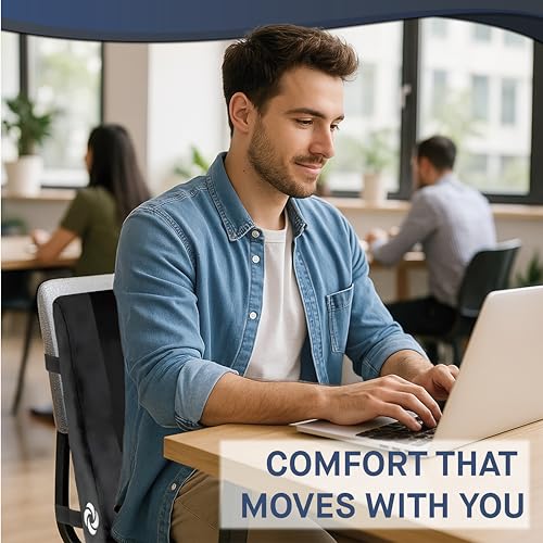 Samsonite Lumbar Support Pillow Mid and Lower Back with Cooling – Office Chair Back Cushion, Gaming Chair, Desk Chair, Car Seat Lumbar, Work from Home Office Accessories, Black with Cooling - color: Black With Cooling Gel