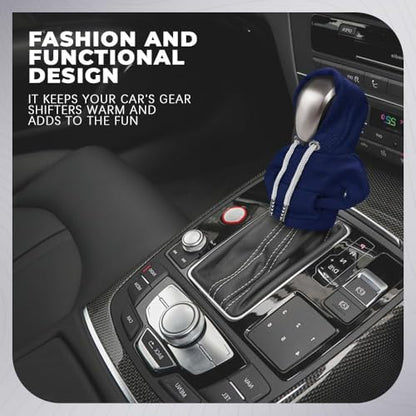 Gear Shift Hoodie, Gear Shift Cover, Fashionable Hoodie Automotive Gear Shift Knob Protector, Car Accessories Mini Sweater Gear Shift Knob Cover for Car Gear Shift Levers (Blue-2PCS) - color: Blue-2PCS