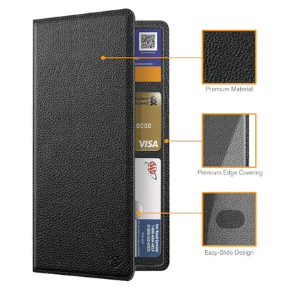 FINPAC Car Registration and Insurance Card Holder, Vehicle Glove Box Card Organizer Wallet Automobile Accessories for License - color: Black