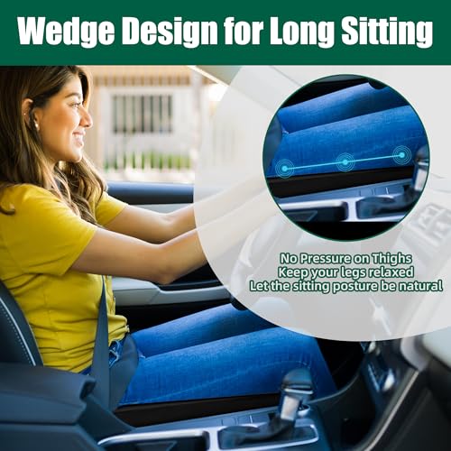HOMBYS Wedge Recliner Seat Cushion for Long Sitting Chair, Cushion for Elderly Esay to Get Up,5" Thick 20"x20" Large Pressure Relief Seat Cushion for Recliner, Office, Car, Velvet & Foam, Black - color: Black
