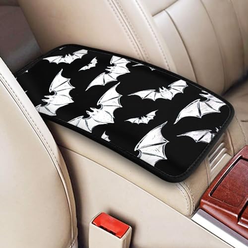 Halloween Bats Car Center Console Pad for Men Women Universal Accessories Vehicle SUV Truck Auto Armrest Cover Protector Cushion Decoration - color: Colorful Abstract Halloween Pattern Bats
