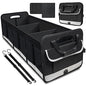 Trunk Organizer - 95L Extra Large Capacity SUV Cargo Storage, Collapsible Waterproof Design with Non-Slip Bottom & Retractable Straps, Car Organizers for SUV, Truck, Sedan