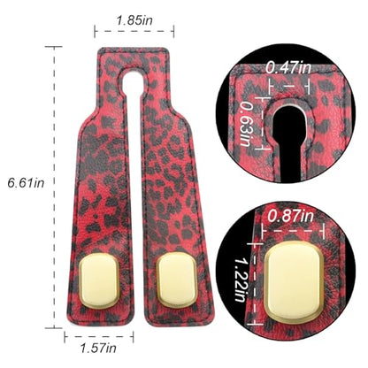 Purse and Bag Hook for Car, Zinc Alloy Seat Headrest Hooks, Upgraded Leather Car Seat Back Purses Hanger and Bags Holder (Red Leopard) - color: Red Leopard