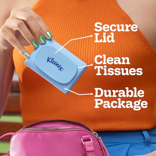 Kleenex Snap & Go Ultra Soft Facial Tissues, 4 On-the-Go Packs, 25 Tissues per Pack, 3-Ply, Packaging May Vary