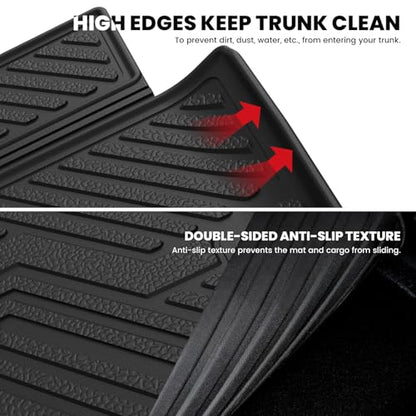 LASFIT Trunk Mat & Backrest Mat for Dodge Durango 2011-2026, Fit 2nd Row Bench Seat(7 Seats) & 2nd Row Bucket Seat (6 Seats), Not for 5 Seats, All Weather TPE Custom Fit Car Mat Cargo Liner, Black - style: 7) Durango 7 Seats | 2011-2026 | Cargo & Backrest