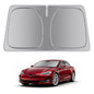helloleiboo Windshield Sun Shade for Tesla Model S & Model X 2016-2026 Graphene Honeycomb Heat Shield with UV Protection Foldable Custom Fit Front Window Sunshade Silver 58" x 41" - size: For Tesla Model S & Model X (2016-2026)