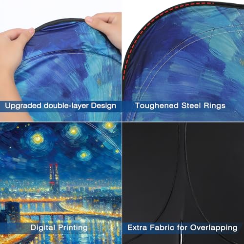 Windshield Sun Shade - Car Sun Shade Windshield, Reflector Sunshade Offers Ultimate Protection for Car Interior - color: Blue Lighthouse(57"x32")
