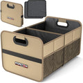 FORTEM Car Trunk Organizer, Collapsible Two Compartment Organizer, Foldable SUV & Truck Storage for Car Accessories for Women Men, Non Slip Bottom, Sturdy Side Walls, Strong Handles, 45L