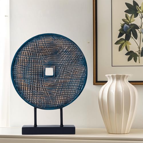 Round Sculpture Decorative Objects Shelf Decor Aesthetic Home Decor Items Accents for Living Room Console Table Decorations (Blue C) - color: Blue C
