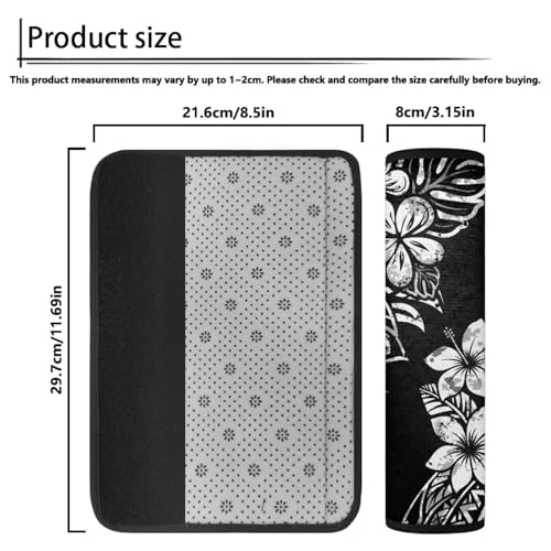 2 Pack Polynesian Hibiscus Car Seat Belt Covers Ultra Cozy Plush Shoulder Strap Pad, Non-Slip Seatbelt Cushion Protector for Neck, Universal Fit for Car Truck SUV, Hawaiian Car Accessories