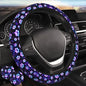 Paw Print Steering Wheel Cover - Purple Dog Paw Steering Wheel Protector Neoprene 15Inch Car Accessories 2 Pcs Car Coasters for Women Men - color: Purple Dog Paw