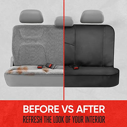 Motor Trend SpillGuard Neoprene Rear Seat Protector - Waterproof Bench Cover for Cars With Gray Stitching, Padding for Kids & Dogs