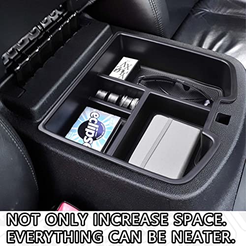 HGWEI Center Console Organizer Compatible with 2007-2014 Chevy Silverado GMC Sierra Avalanche Tahoe Suburban Yukon Yukon XL Accessories, Floor Mounted Center Console ONLY, Black Trim - color: black