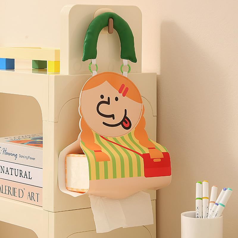 Car Tissue Holder – Cute Cartoon Hanging Paper Towel Dispenser with Soft Handle, Waterproof & Reusable for Car, Bathroom, Kitchen (Elephant) - color: Elephant