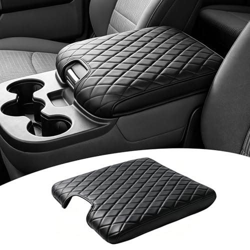 FREESOO Center Console Cover for 2013-2018 Dodge Ram 1500 & 2013-2024 Ram 2500/3500/1500 Classic Model, Armrest Cushion Pad, Waterproof Faux Leather, Non-Slip & Anti-Scratch, Jump Seat Only - size: 2013-2026 Jump seat covers