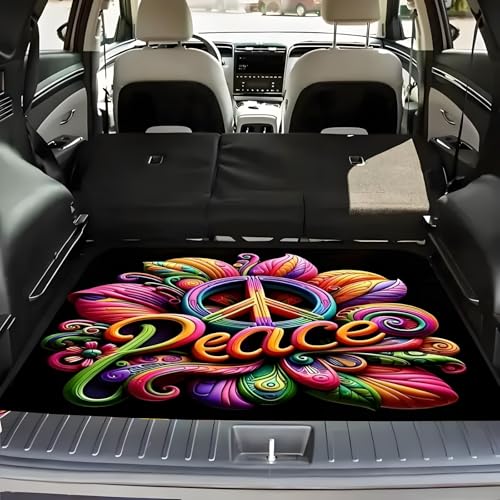 Universal Car Trunk Mat, All Weather Trunk Protection Cargo Liner, Stylish Vehicle Interior Accessories, Durable Cargo Mat Rear Trunk Line Suitable for Most Car (Fashion Geometric Flower, 29" x 39") - color: Fashion Geometric Flower