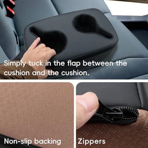 MARCHFA Automotive Cup Holders Tray Car Drink Holder SUV Back Seat Organizer Accessories Couch Cup Holder Tray Pillow Small (Reverse Direction Cup Holder)