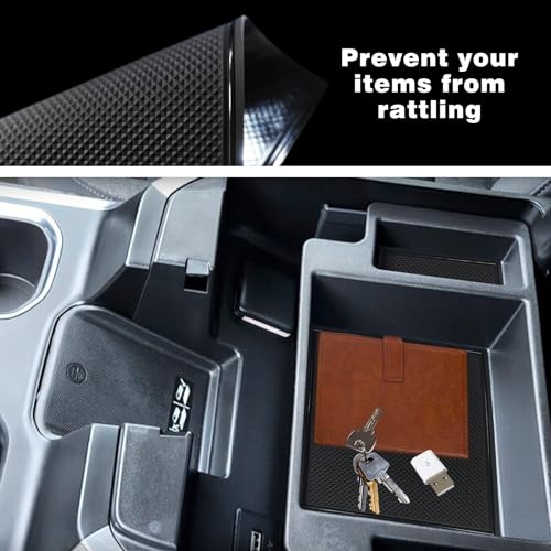 Center Console Organizer Compatible with 2022-2026 Chevy Silverado/GMC Sierra 1500 and 2024-2026 Silverado & Sierra 2500HD 3500HD Armrest Storage Box w/Bucket Seats ONLY(OEM Tray Mats only) - size: Console Mats