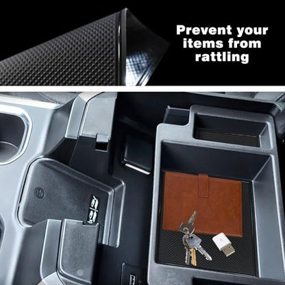 Center Console Organizer Compatible with 2022-2026 Chevy Silverado/GMC Sierra 1500 and 2024-2026 Silverado & Sierra 2500HD 3500HD Armrest Storage Box w/Bucket Seats ONLY(OEM Tray Mats only) - size: Console Mats